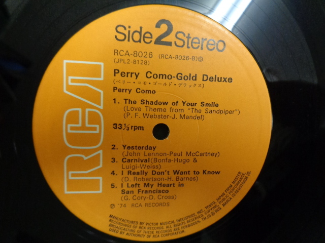 ペリー・コモPERRY COMO/ゴールド・デラックスGOLD DELUXE●帯付2LP_画像9