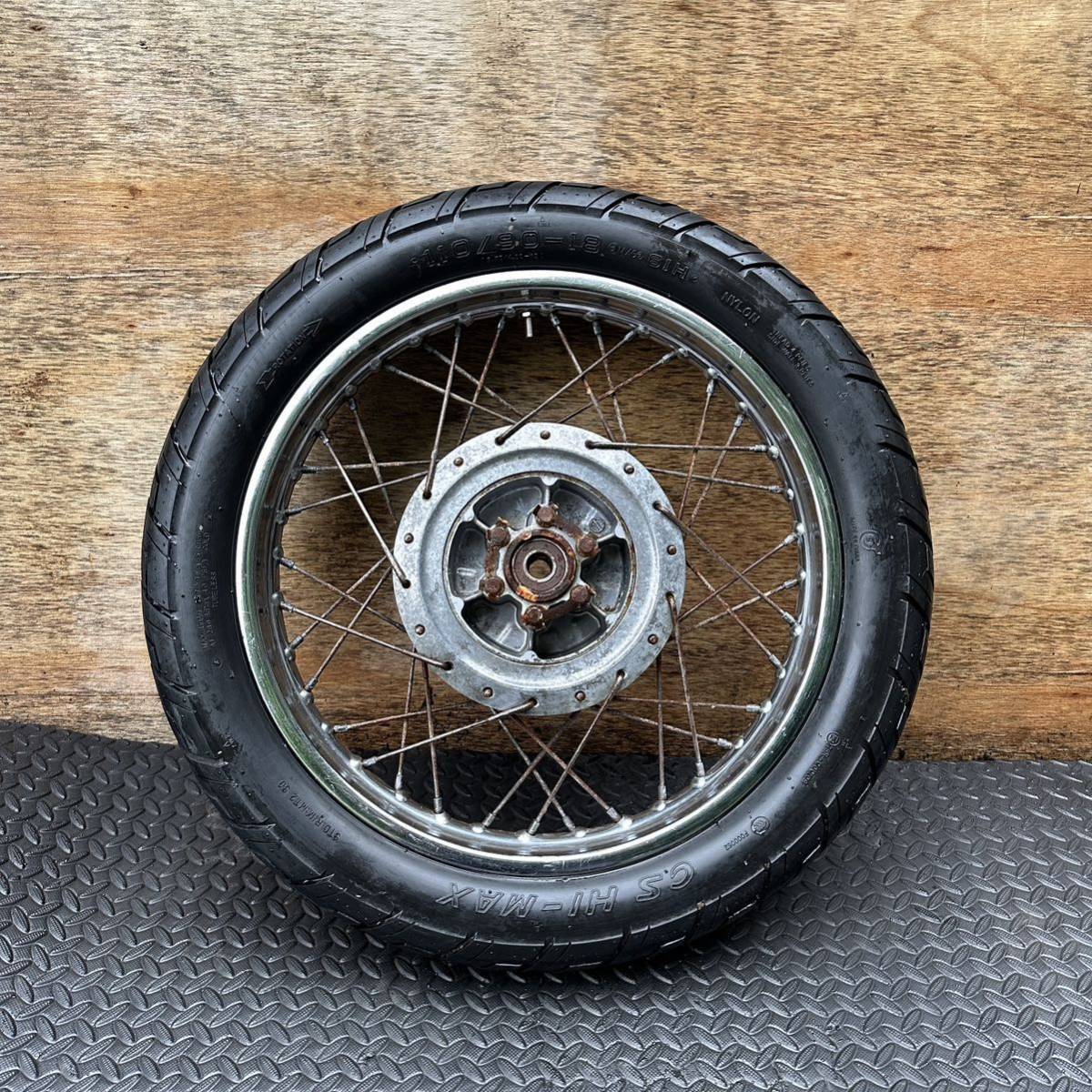 SUZUKI GS750当時物 純正 リア スポークホイール リアディスク 初期型