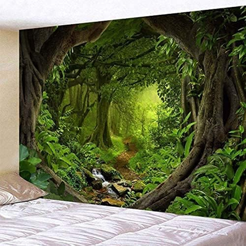  tapestry new green. average tree road nature background design art stylish interior presence eminent power spot circle wash possible spilichuaru atmosphere making 