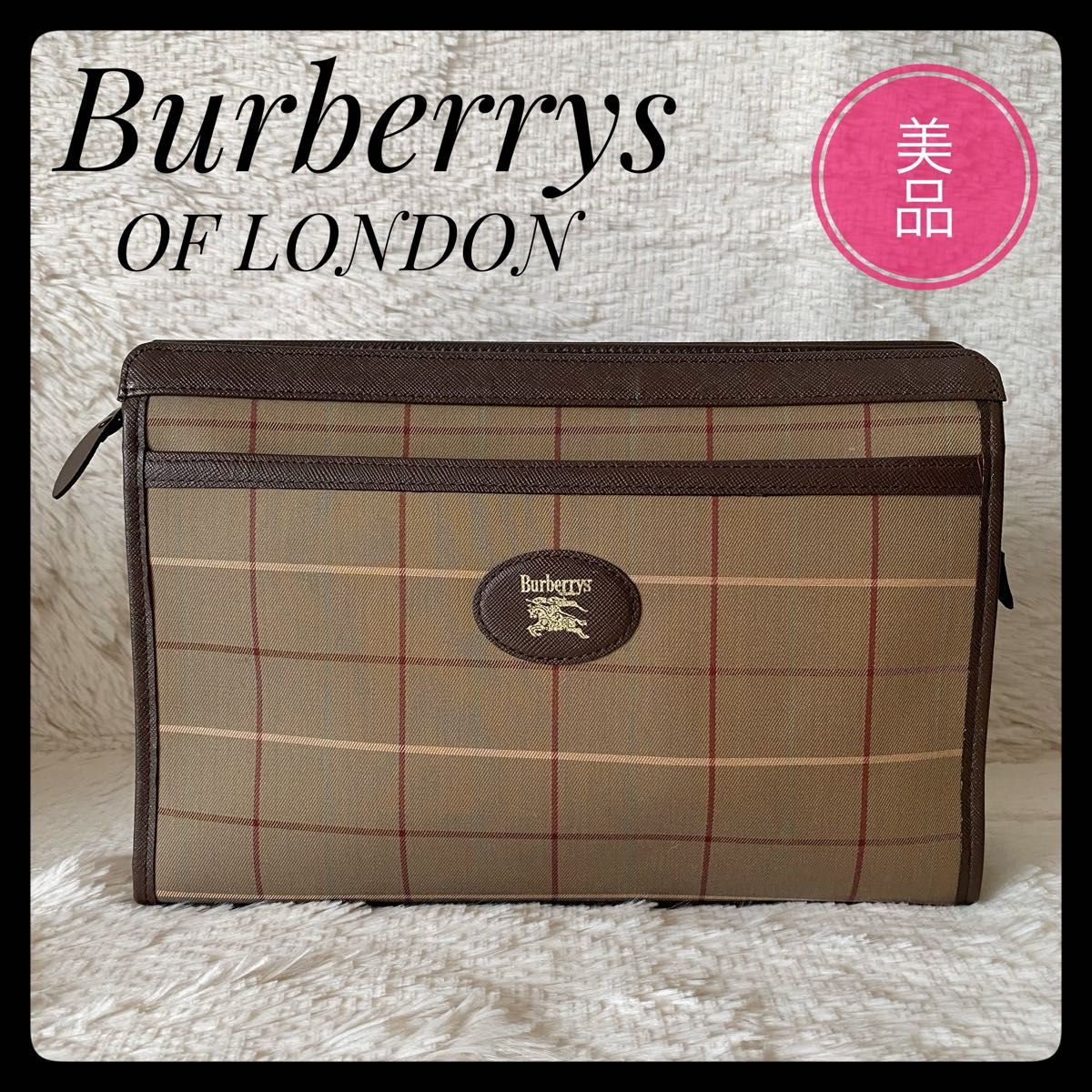 【Burberrys OF LONDON】バーバリーロンドン ヴィンテージ セカンドバッグ クラッチバッグ 希少美品でお買得です！