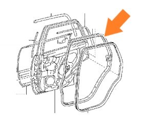 トヨタ ハイラックス サーフ KDN215,TRN21#,VZN21# 新品 純正 リヤドア ウェザーストリップ 左右セット モール ドアゴム ラバー T0387-2_画像2