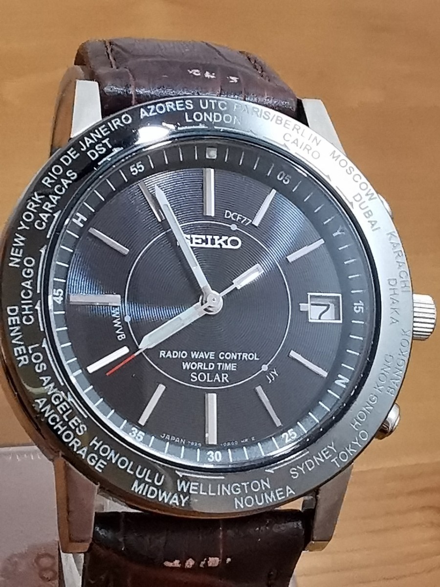 【美品/稼働】SEIKO　セイコー　腕時計　電波ソーラー　7B25-0AE0　ブラック文字盤　_画像1