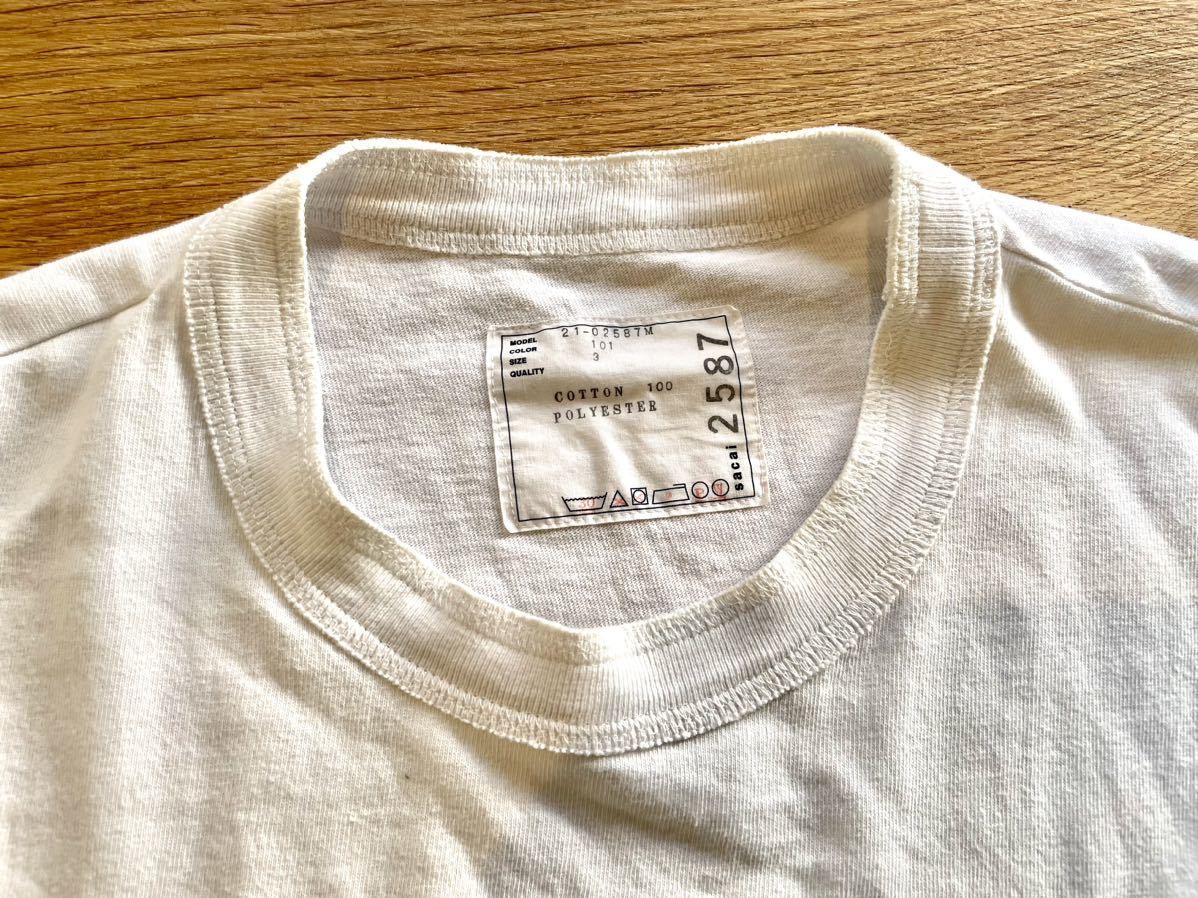 Sacai サカイ 21-02587M Cotton T-Shirt コットン白-