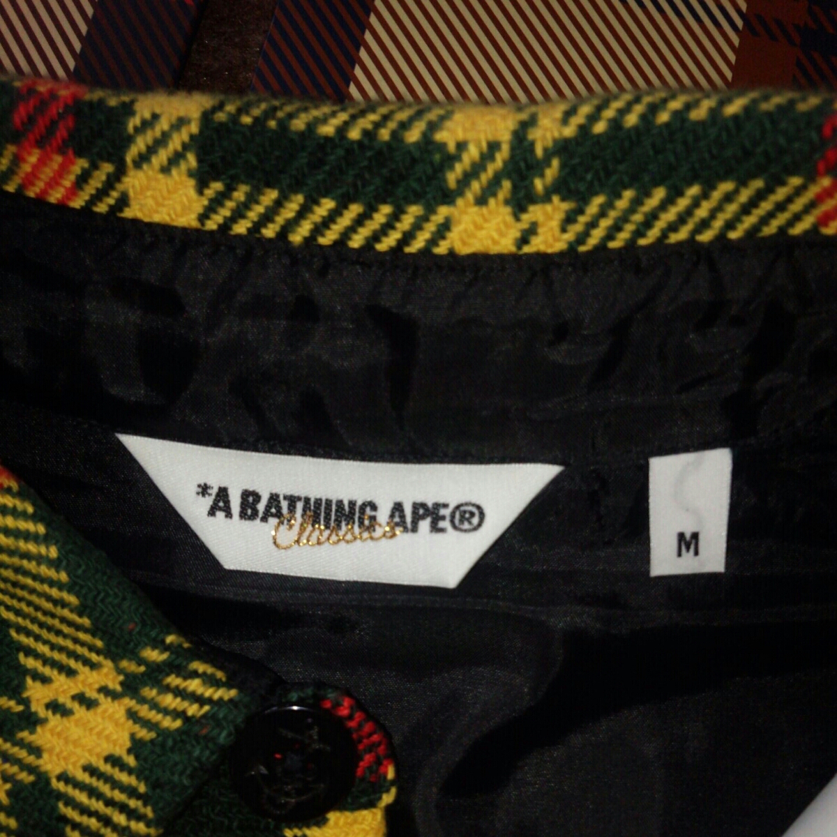 BAPE Ise city . limitation flannel shirt M size old clothes Shark Bape A BATHING APE Ape 