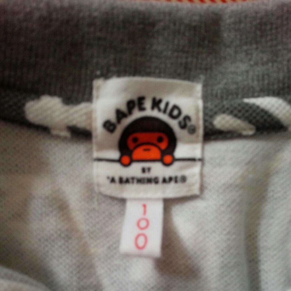 BAPE Kids Mylo рубашка-поло 100 размер б/у одежда Shark Bape A BATHING APE Ape 