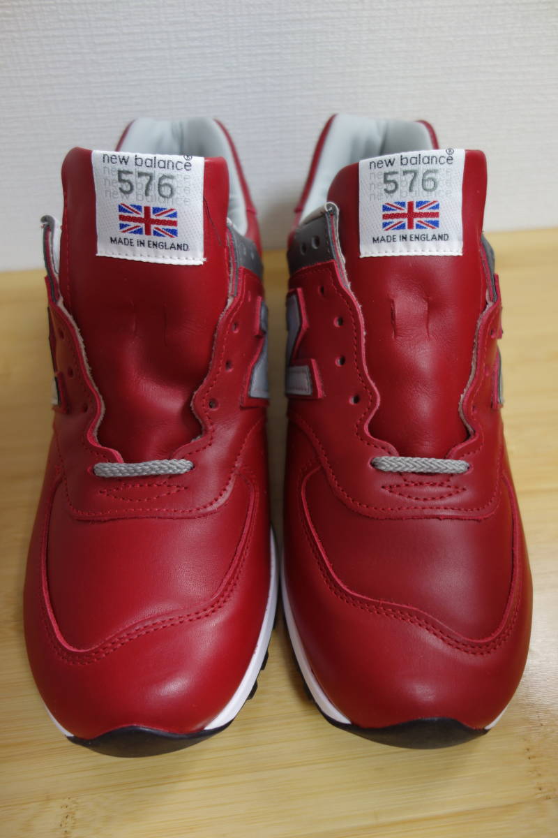 未使用 New Balance M576 RED 27.5cm UK ENGLAND 赤 レザー 990 991 992 993 996 997 998 1300 1400 1500 CKK CBB CNN NNV USA 廃番 限定