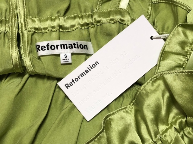 二点落札で送料無料！ 2A48【未使用タグ付き】Reformation リフォーメーション ERDEM SILK DRESS キャミソール ワンピース シルクドレス S_画像9