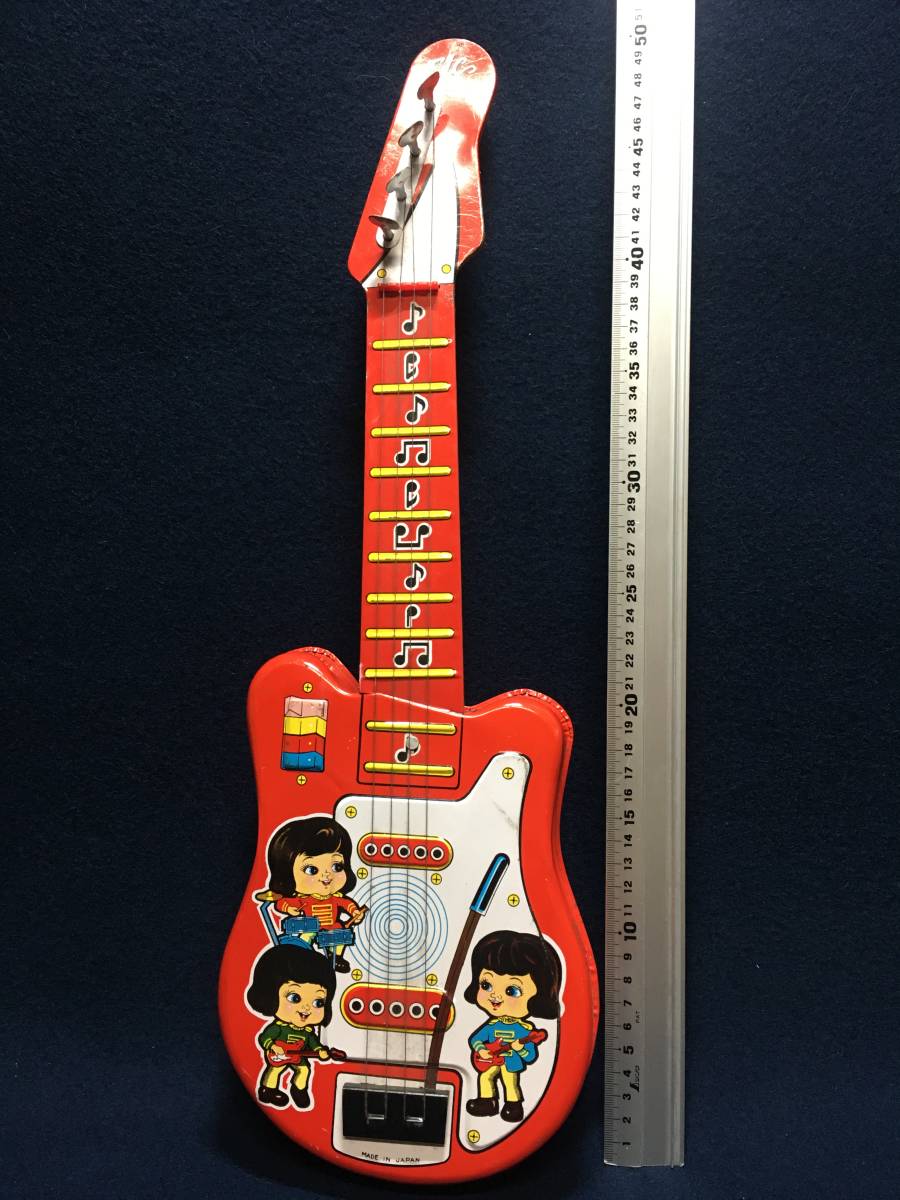 EIC toy old iron made all tin plate four string guitar ukulele electric guitar woman Trio Candies Showa Retro Vintage JAPAN made in Japan goods rare article 