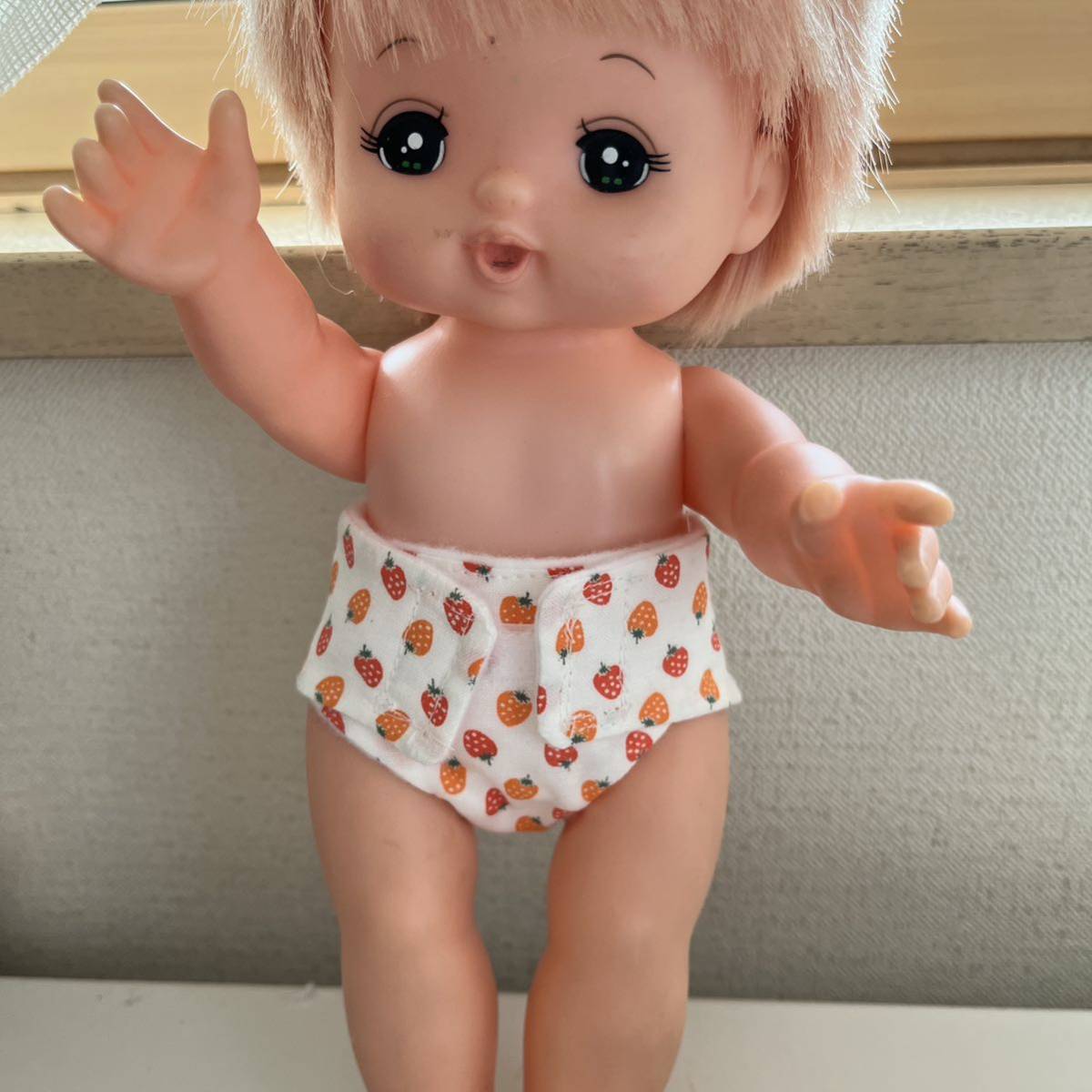 ハンドメイド★履かせ易い！苺オムツ１枚のみメルちゃん はなちゃん20cmぬいぐるみ対応新品着せ替え洋服人形_画像3