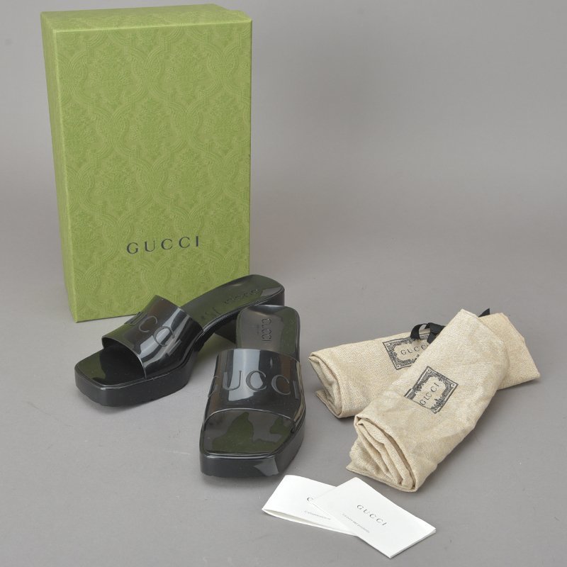 1円 未使用に近い GUCCI グッチ スライドサンダル サイズ37 24cm