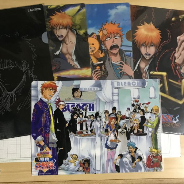 ブリーチ 　BLEACH　10周年記念イベント 原宿卍解祭　ローソン限定オリジナルクリアファイル　合計５枚　クリアファイル(8693-1)_画像1