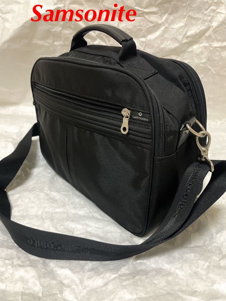 美品 サムソナイト Samsonite USA 2way 機能的 ビジネス バッグ 黒 BLACK_画像1