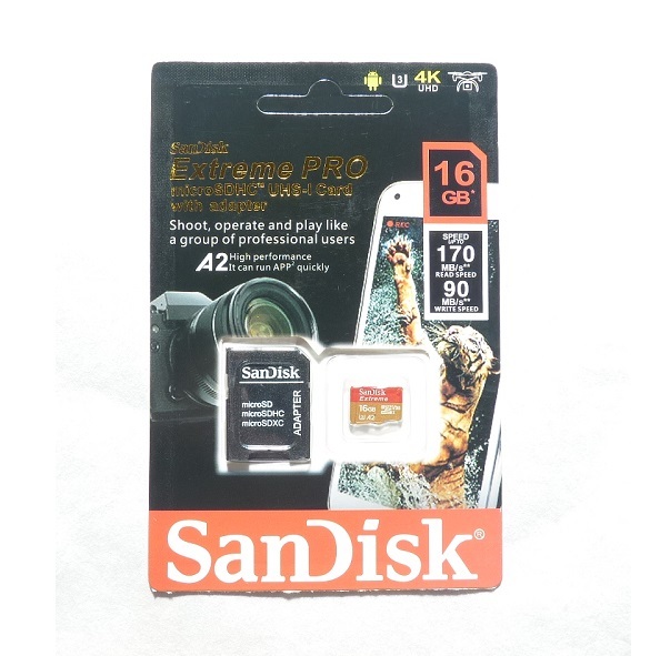 マイクロSDカード SANDISK【16GB】 アダプター付属 サンディスク 170MB/S a2 _画像1