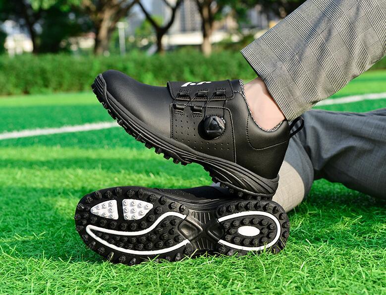 正規品 ゴルフシューズ メンズ 運動靴 ウォーキングシューズ 超軽量 履きやすい アウトドア ダイヤル式 防水防滑耐磨 絶賛 黒 24.5~27.5cm_画像1