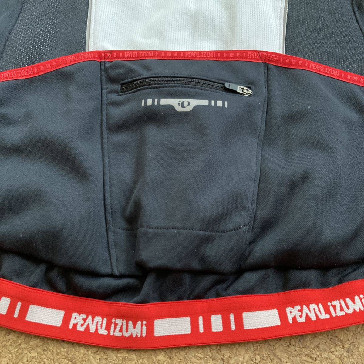 パールイズミ PEARL IZUMI サイクルウェア WIND BREAK サイクリングシャツ サイクルジャージ Mサイズ 白黒赤 レディース 裏起毛 長袖JACKET