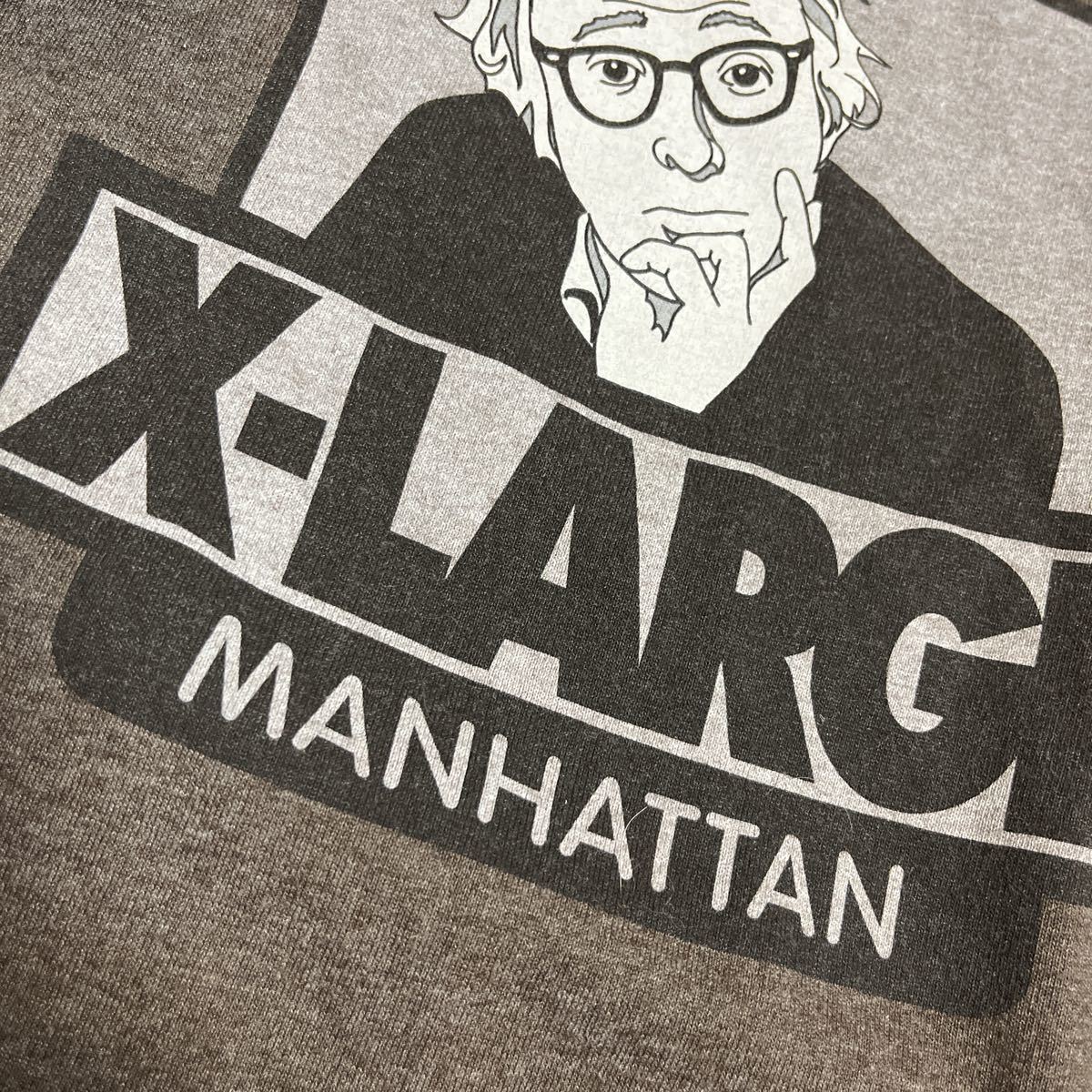 美品 米国製 X-LARGE Manhattan エクストララージ ウッディーアレン プリントリンガーTシャツ Mサイズ 茶系 Woody Allen 映画マンハッタン_画像10