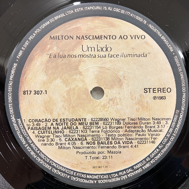 ■即決 BRAZIL Milton Nascimento / Ao Vivo 817307-1 br11109 ブラジル・オリジナル ミルトン・ナシメント_画像2