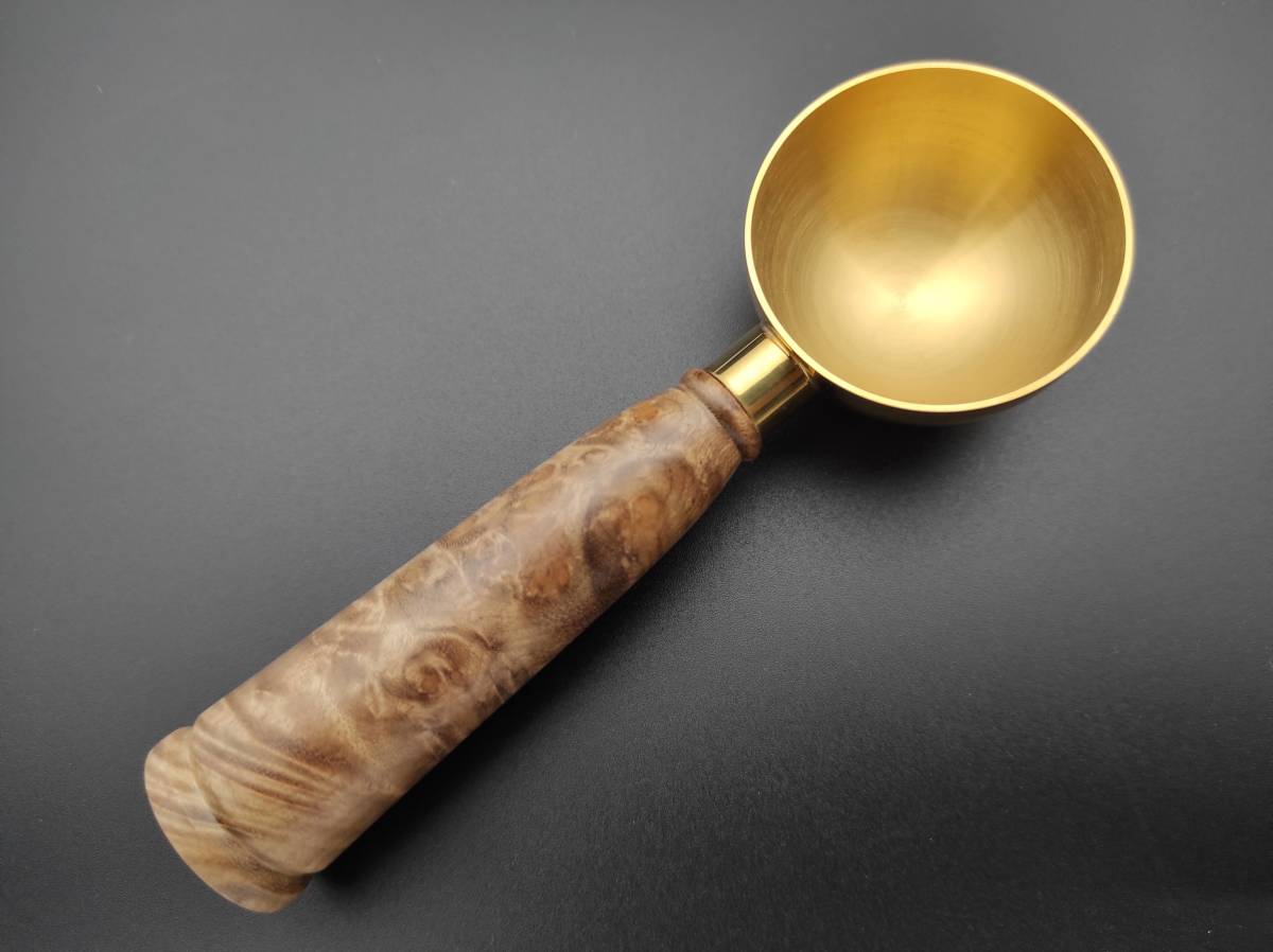 【FongLai Woodworks】銘木コーヒースプ－ン【黄金クスの瘤材】 コーヒーメジャーCOFFEE SCOOP　_画像1