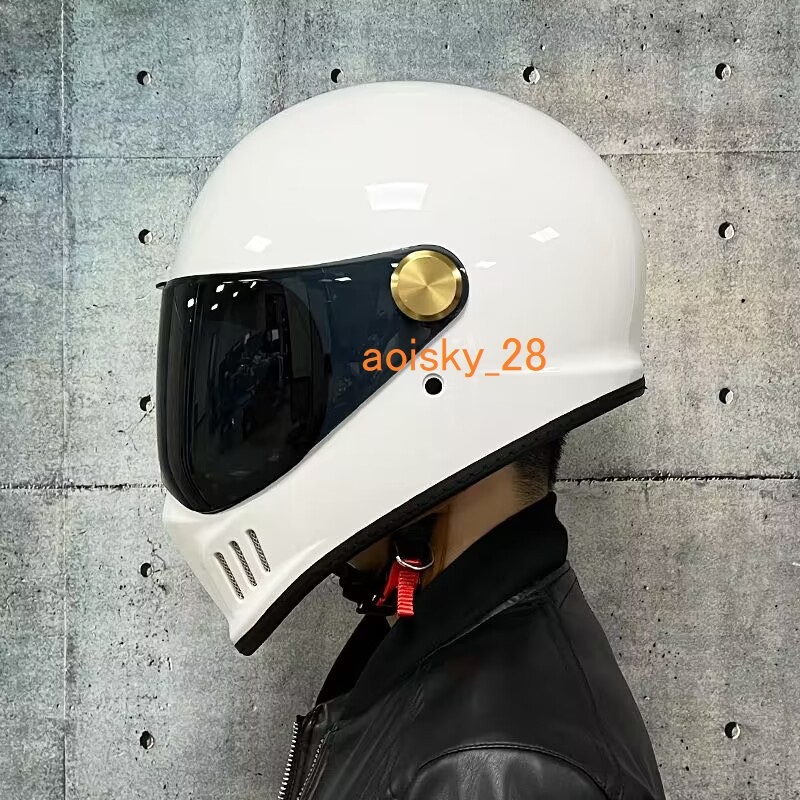 新品バイク オフロード フルフェイスヘルメット ダブルシールド 内蔵サングラス ビンテージ ハーレー ジェットヘルメット 4色　2ＸLサイズ _画像6