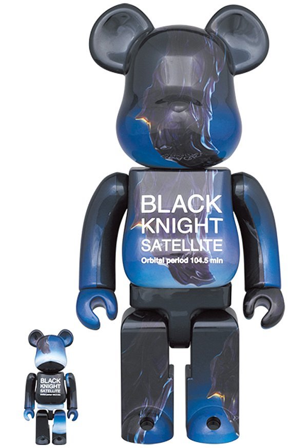 未使用 未開封品 MEDICOM TOY/メディコムトイ BE@RBRICK/ベアブリック BLACK KNIGHT SATELLITE/黒騎士衛星 100％&400％