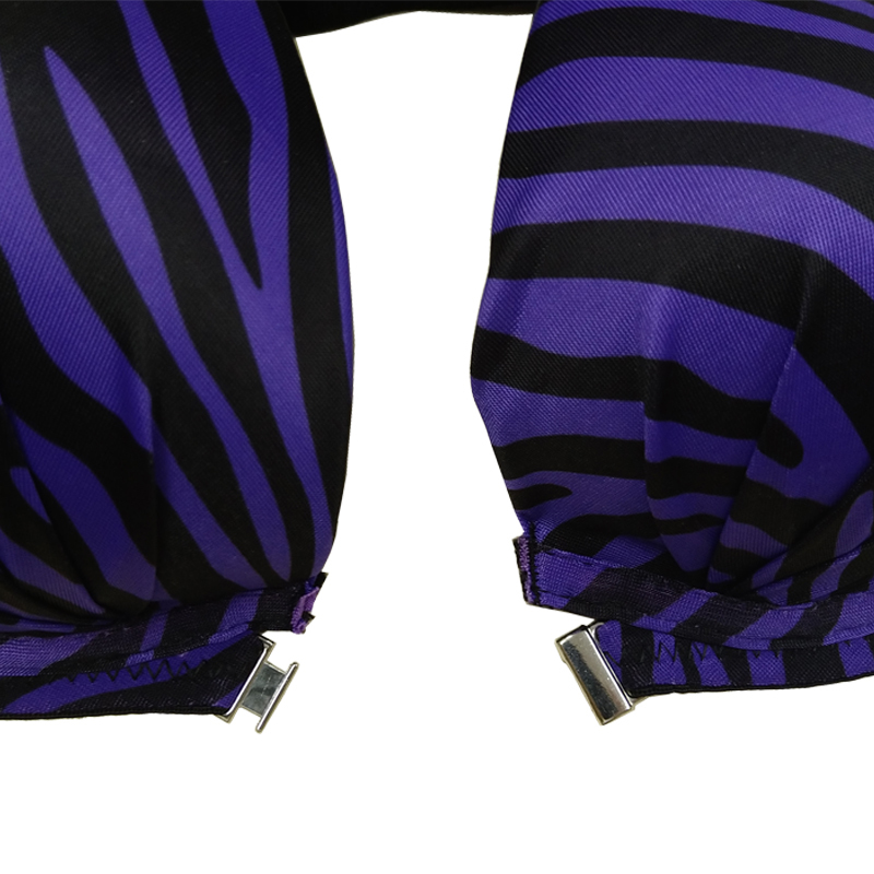 *301 Zebra pattern back see . front hook bla& shorts B75 purple × black 19