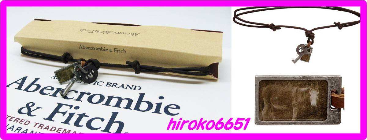 ☆即決有！新品！激レア！★034 アバクロ ネックレス チョーカー★3連鍵フォト★Abercrombie&Fitch★牛☆