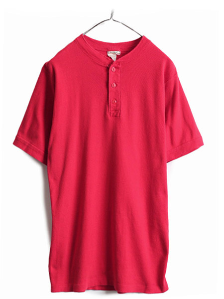 80s 90s USA製 ■ エルエルビーン ヘンリーネック 半袖 Tシャツ メンズ M / 80年代 90年代 LLBEAN オールド LLビーン ビンテージ 旧タグ 赤