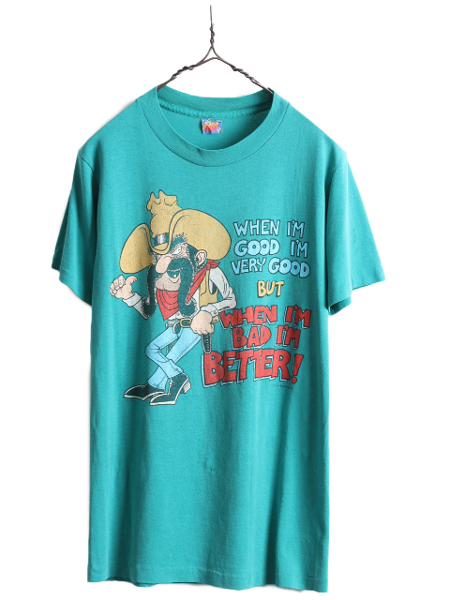 再入荷】 Tシャツ 半袖 プリント イラスト メッセージ □ USA製 80s