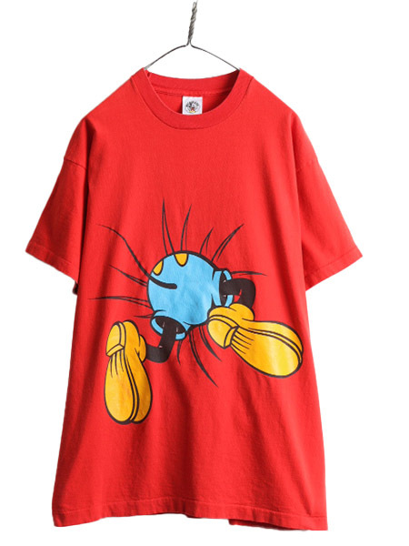 90s USA製 ■ ディズニー オフィシャル ミッキー 両面 プリント 半袖 Tシャツ ( メンズ レディース XL 程 ) 90年代 オールド キャラクター