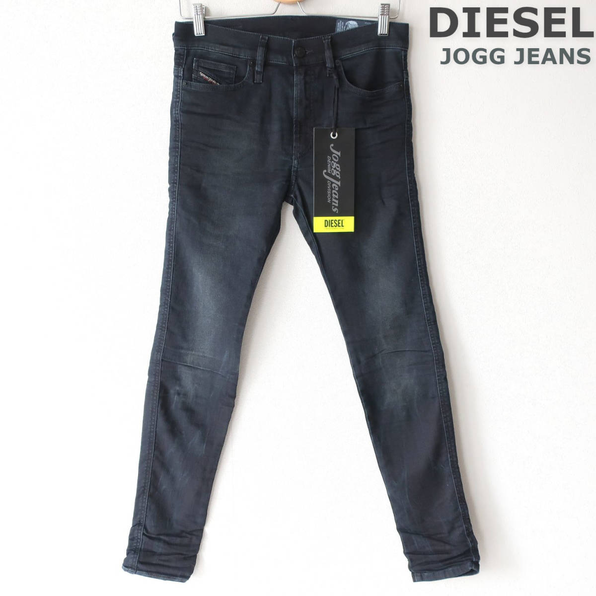 新品 DIESEL ジョグジーンズ スリム スキニー スウェットデニム ストレッチ ジーンズ 細身 黒 ブラック ディーゼル メンズ W28 Sサイズ