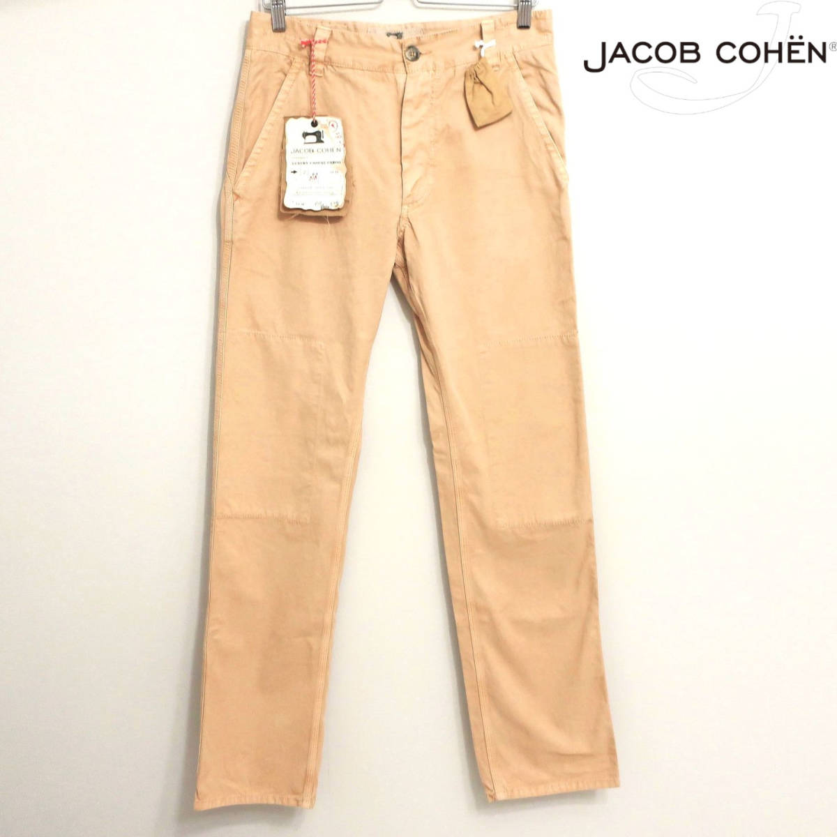 新品 未使用 ヤコブコーエン JACOB COHEN イタリア製 最高級 チノパン カーゴパンツ ストレート パンツ ベージュ メンズ W31 Mサイズの画像1