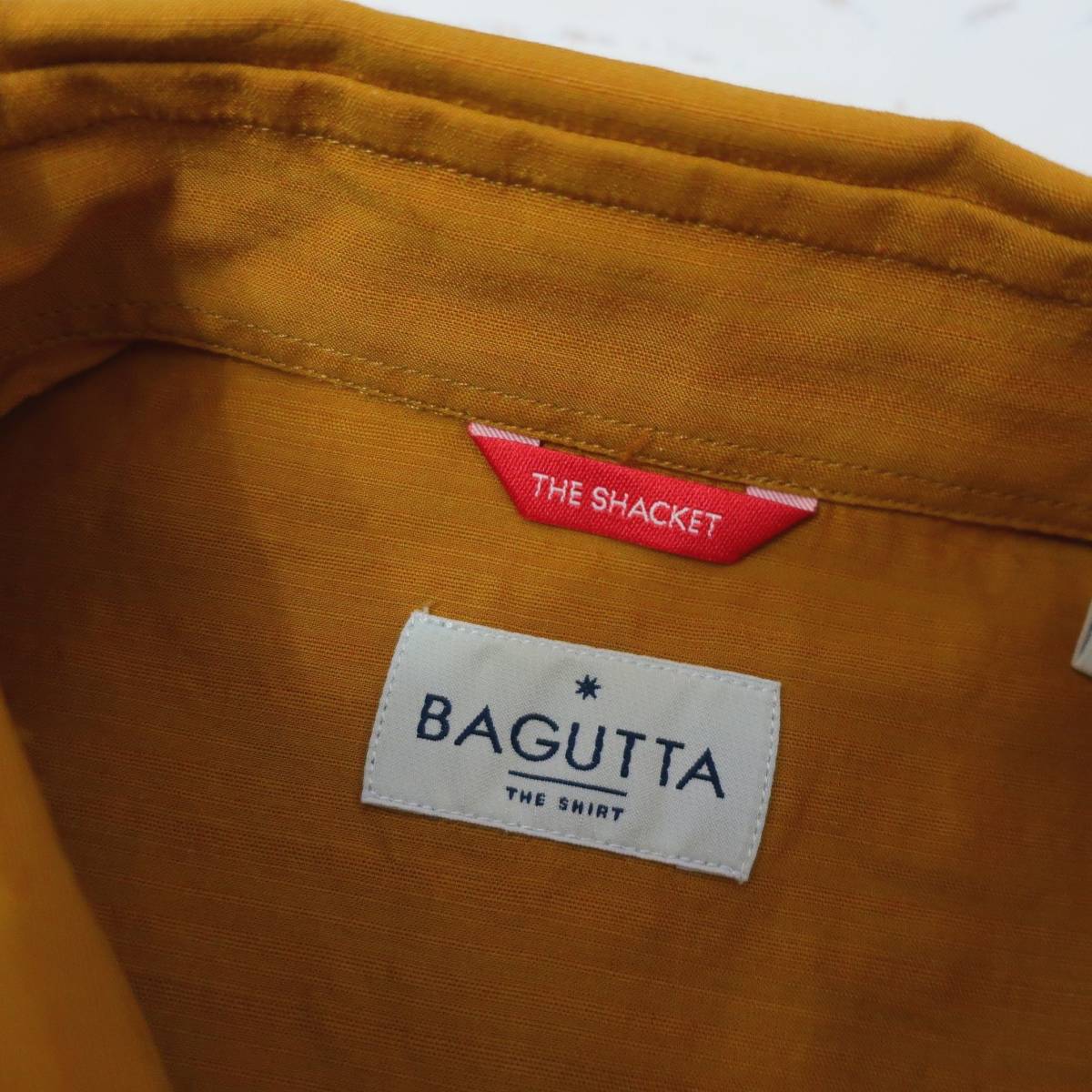新品 未使用 BAGUTTA バグッタ 高級 メンズ サファリシャツ トレンド 長袖シャツ ブラウン カーキ イエロー ボタン シャツ 40 Lサイズ_画像5