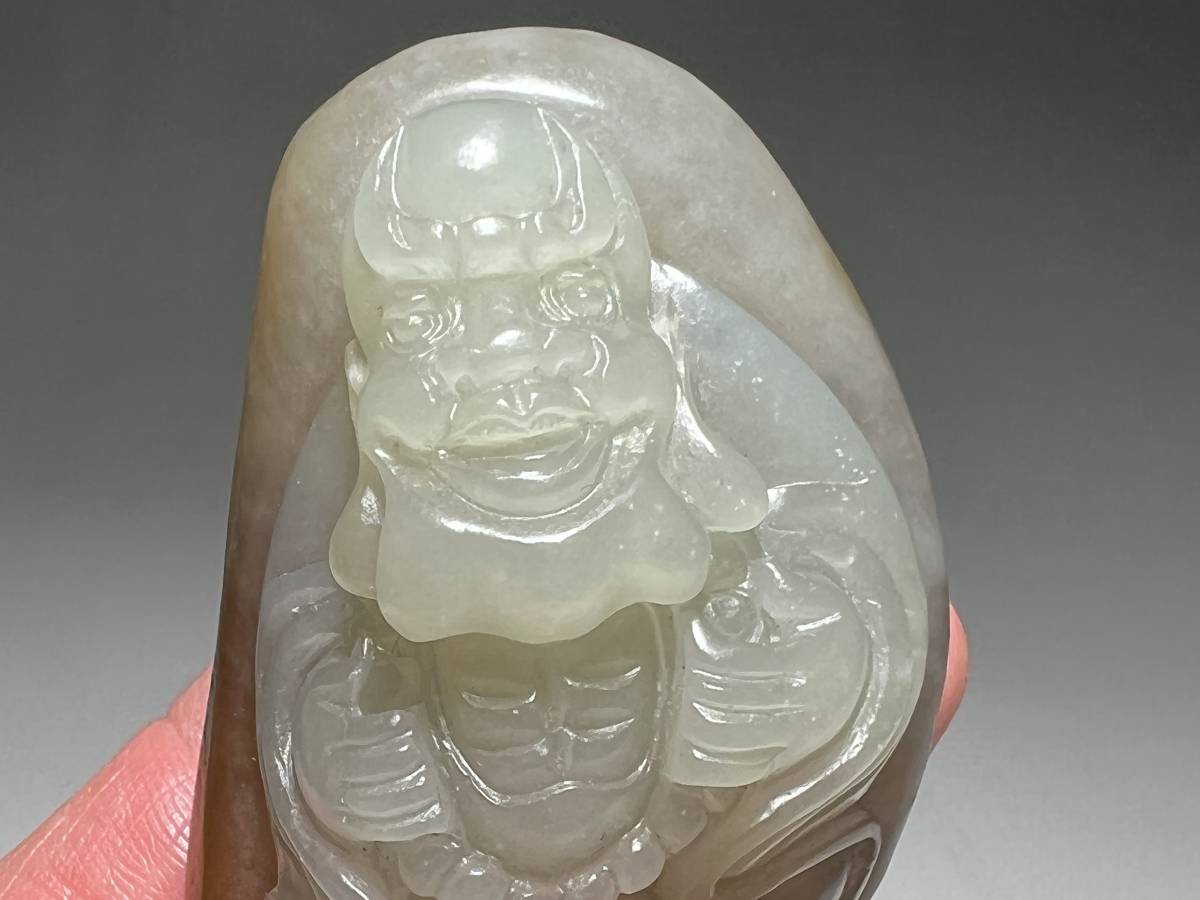 中国古玩清時代和田玉羅漢彫刻翡翠瑪瑙琥珀極細工毛彫和田玉原石置物