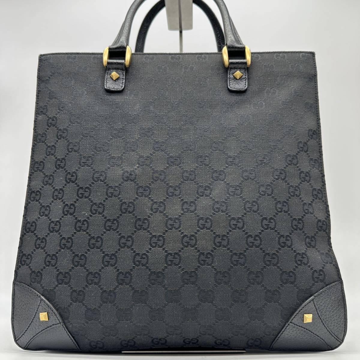 1円《極美品》GUCCI グッチ スタッズ スクエア型 トートバッグ