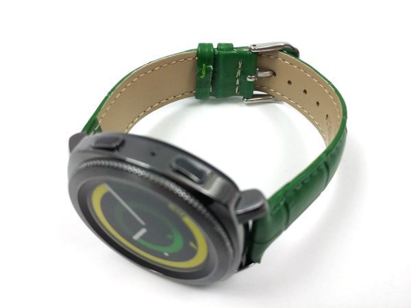 時計交換ベルト クロコ型押し 本革レザー バネ棒 工具付き 14mm グリーン_画像4
