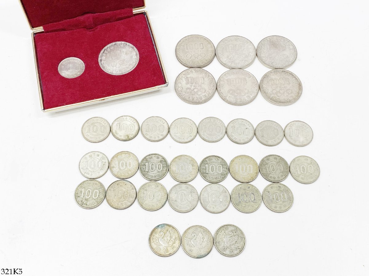 ☆記念硬貨 大量34枚 東京オリンピック 1000円 100円 昭和39年 鳳凰