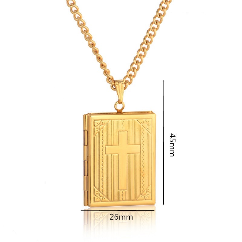  including in a package Ok cheap sending [ photograph Rocket . paper large pendant gold color ]ka Trick religion necklace 10 character . Christianity Gold book@ Rosario thought . horn Lee ba Eve ru image 