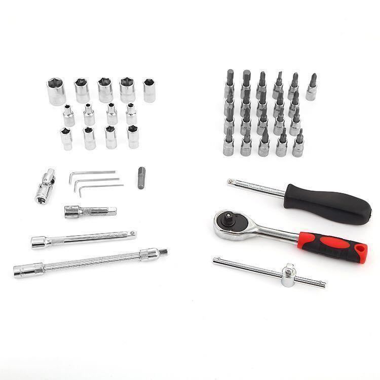 ラチェット ソケット レンチ セット DIY 工具 ドライバー 赤 レッド ト