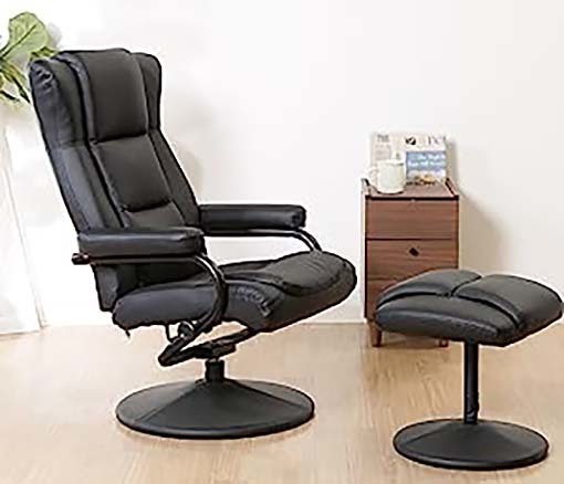  synthetic leather (PU*PVC) trim. personal reclining chair ottoman attaching black _spvc
