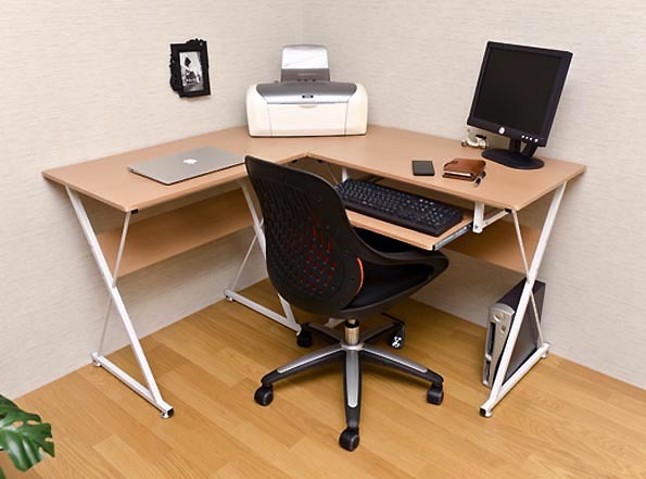 worth seeing!L type corner type. system computer desk * natural (NA) _pcset