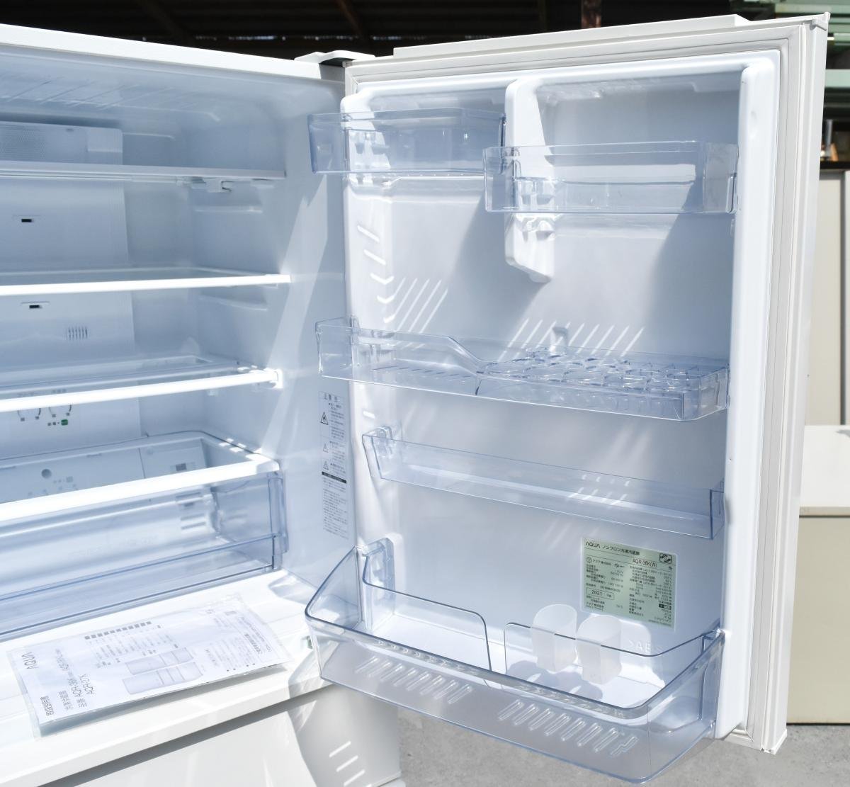動作OK] AQUA アクア ノンフロン 冷凍冷蔵庫 AQR-36K 2021年製 355L 4ドア ホワイト 幅600mm