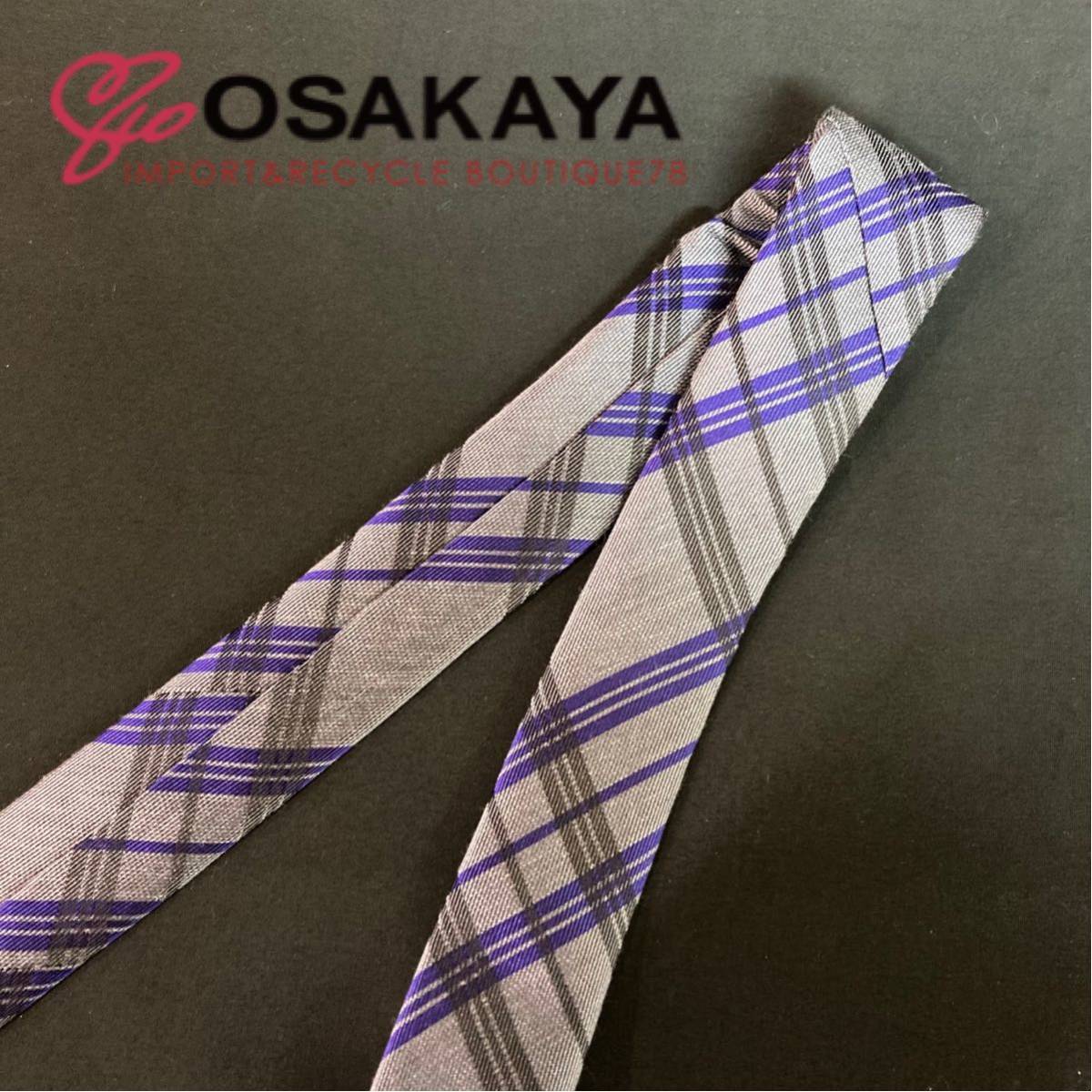  unused Calvin Klein necktie narrow silk gray purple check Calvin Klein business gift present finding employment festival . Father's day 