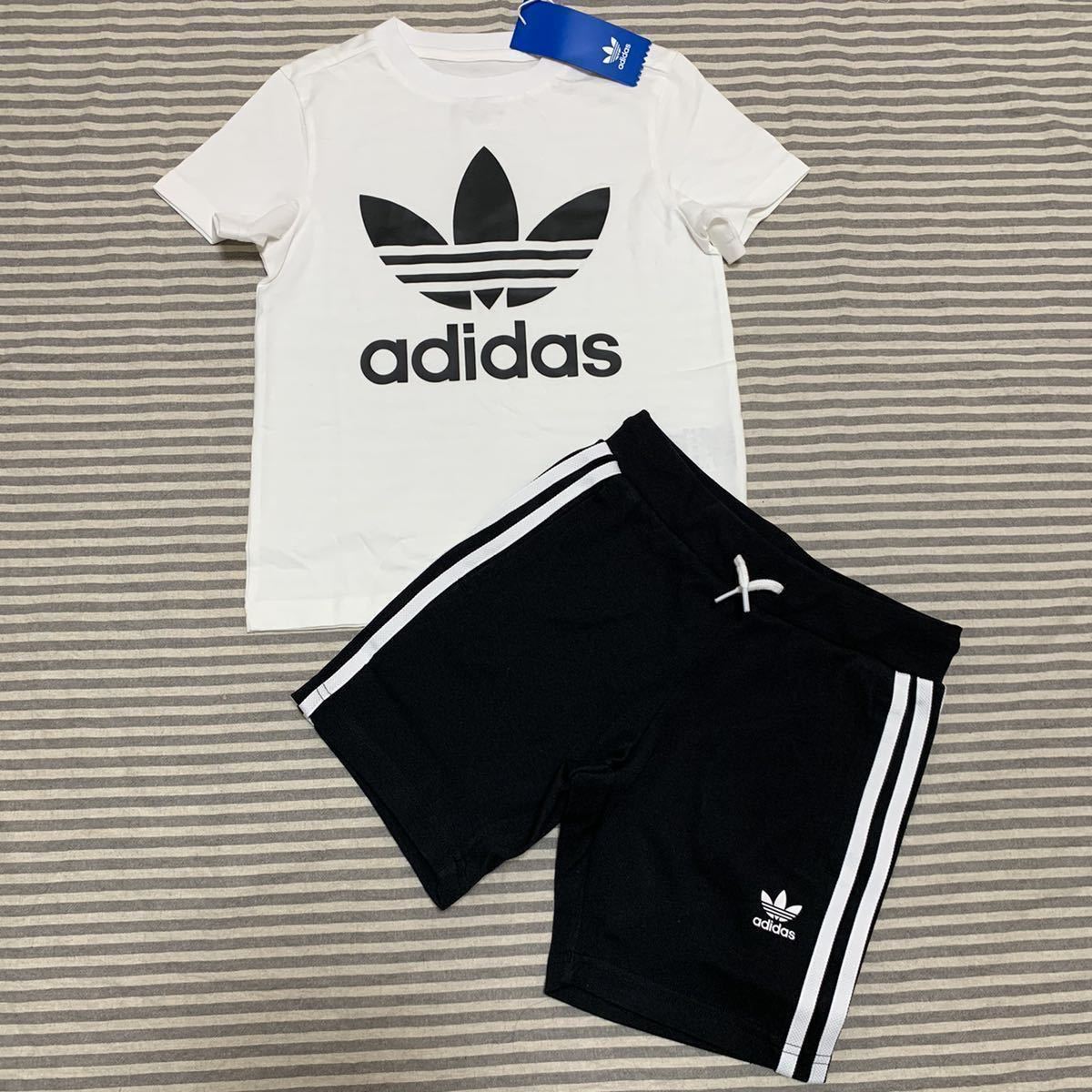 新品 アディダス オリジナルス トレフォイル　半袖 Tシャツ ハーフ　パンツ セット　130 GP0194 adidas コットン100%_画像1