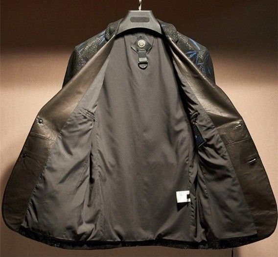 激レア【新品】18万円 上質羊革 オシャレデザイン 柔らか 高級レザージャケット オシャレカジュアル、パーティー、バンド衣裳にも