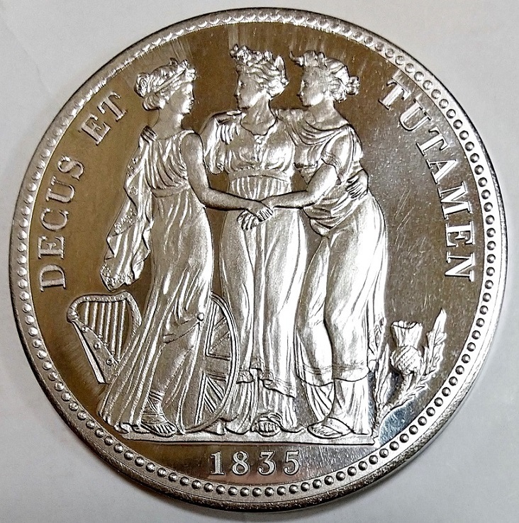 1835年 スリーグレイセス ウィリアム4世 プルーフ アルミニウム 銅貨 ファンタジーコイン イギリス 英国