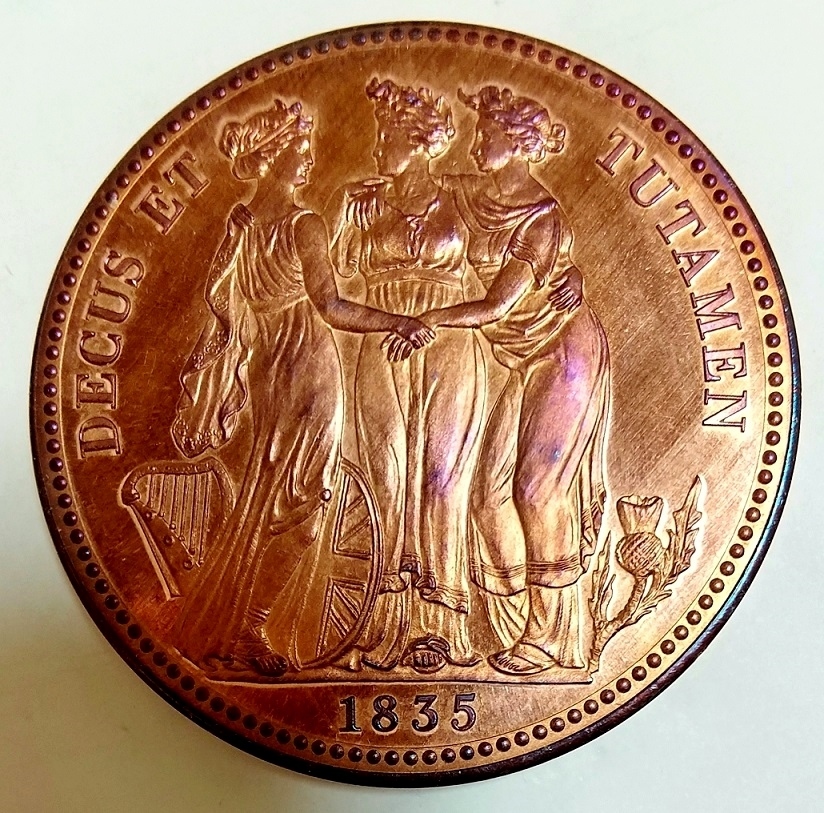 お気にいる】 1835年 スリーグレイセス ウィリアム4世 プルーフ 赤銅貨