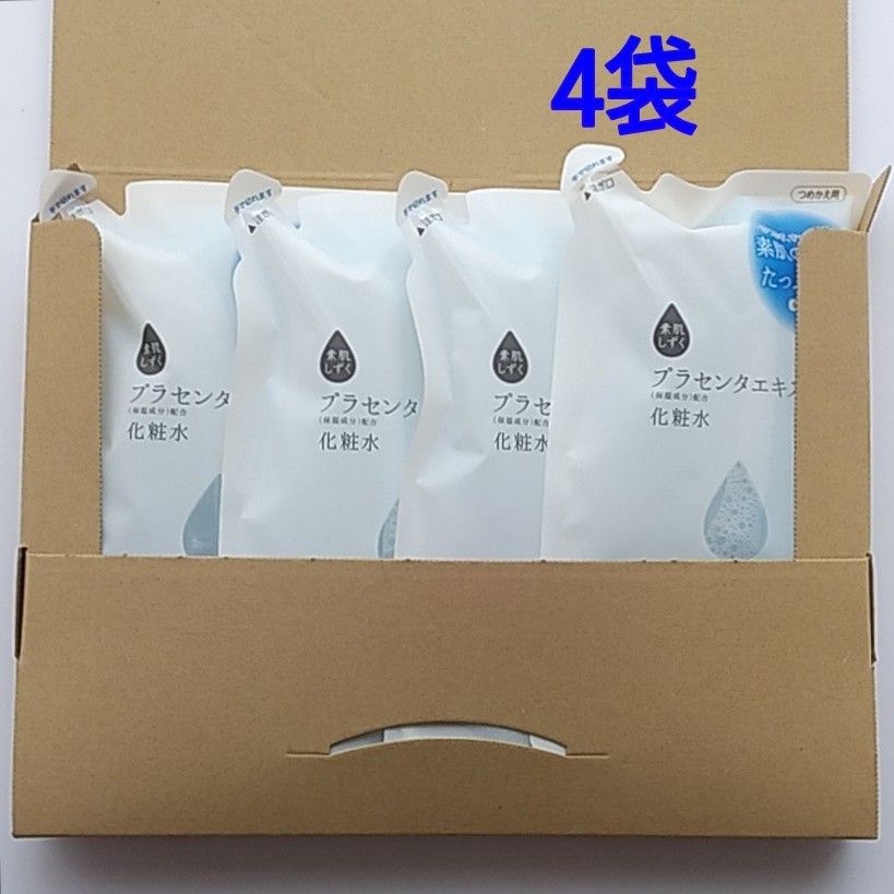 4袋 アサヒグループ食品 素肌しずく 保湿化粧水 つめかえ用 450mL