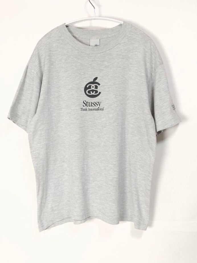 MADE IN USA】stussy Tシャツ apple パロディ グレーM テック企業 90s