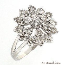 指輪 ダイヤモンド リング フラワー リング ダイヤ プラチナ900 pt900 ダイヤモンド1ct 花 リング レディース アクセサリー