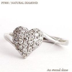 指輪 パヴェ ハート リング ダイヤリング ダイヤモンド 0.3ct プラチナ900 pt900 レディース アクセサリー